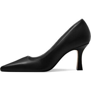 Women's Black Closed Toe High Heels Dress Pointed Toe Wedding Pump Shoes
